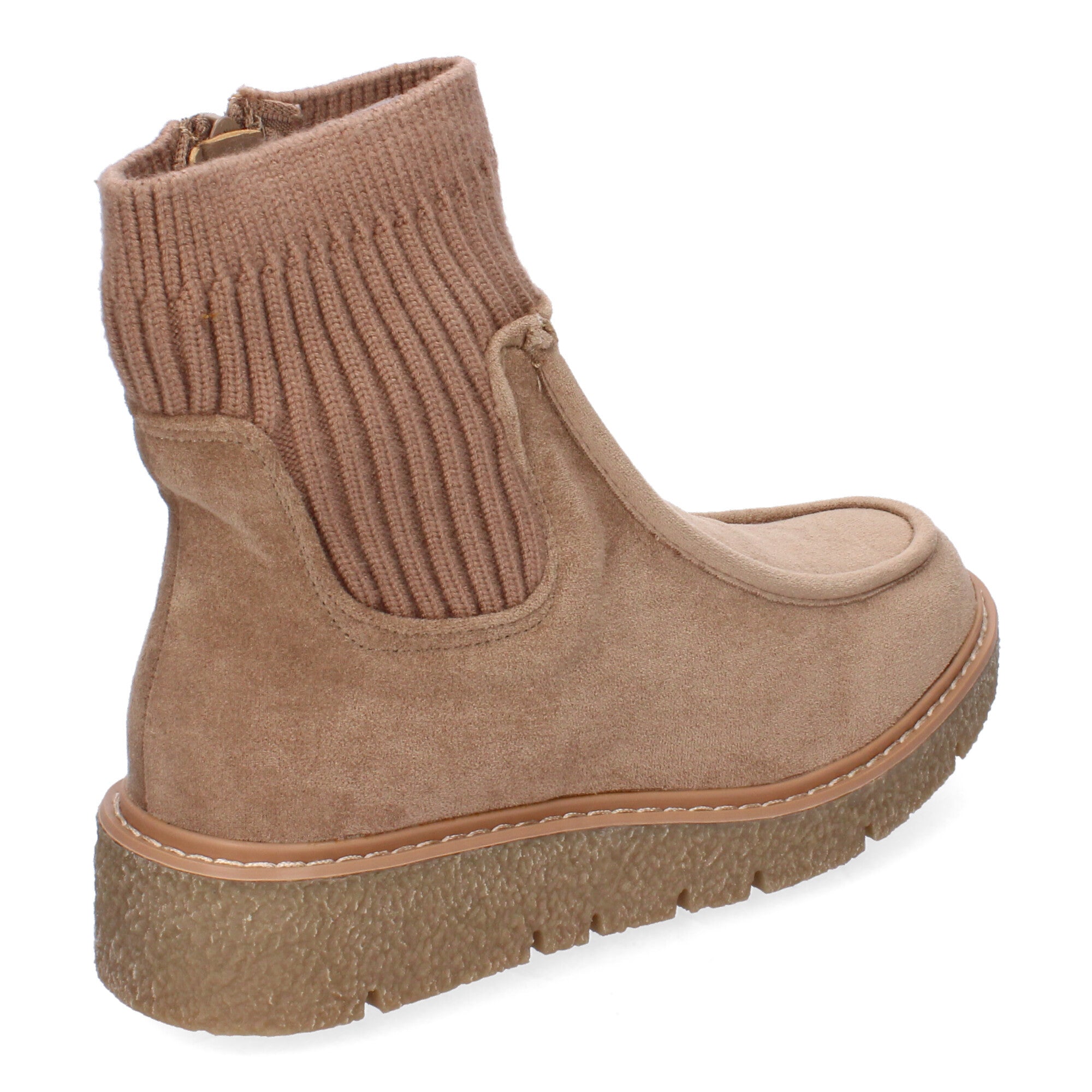 Botines Kaki Mujer con Tejido Elástico