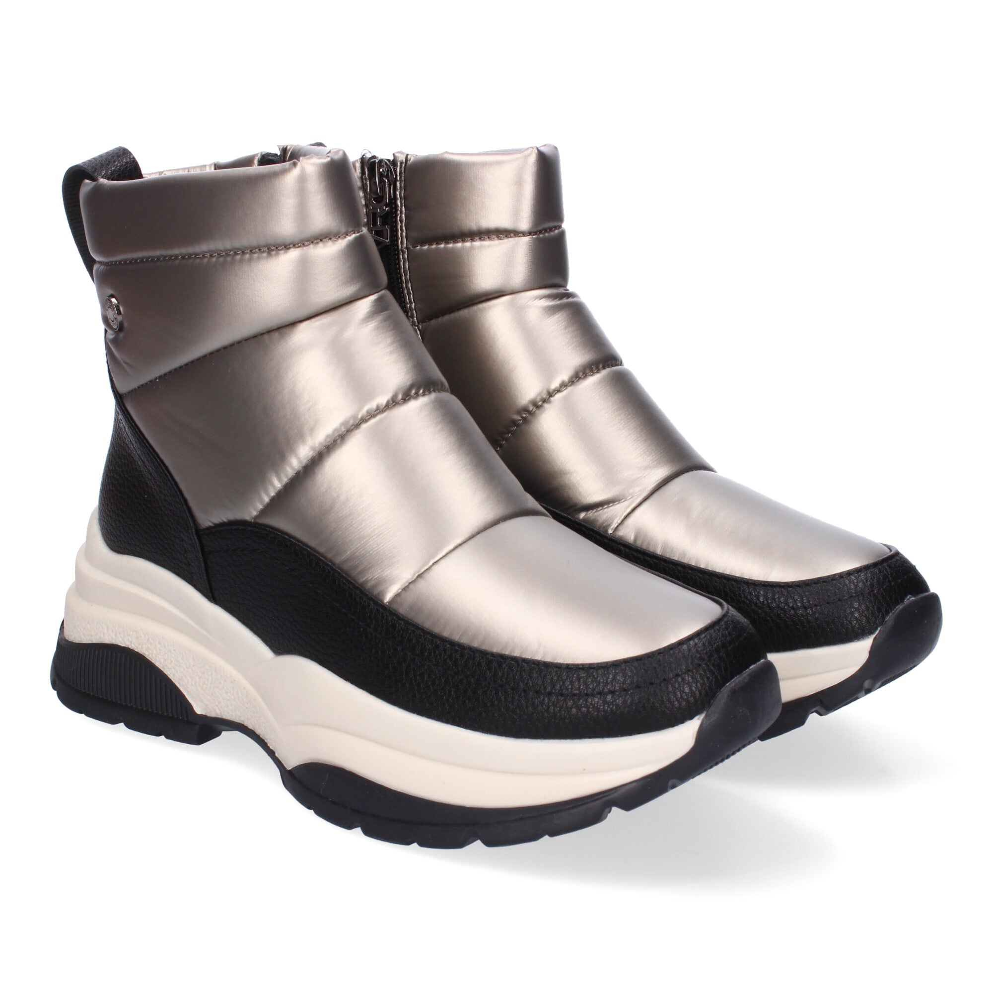 Botines acolchados metalizado