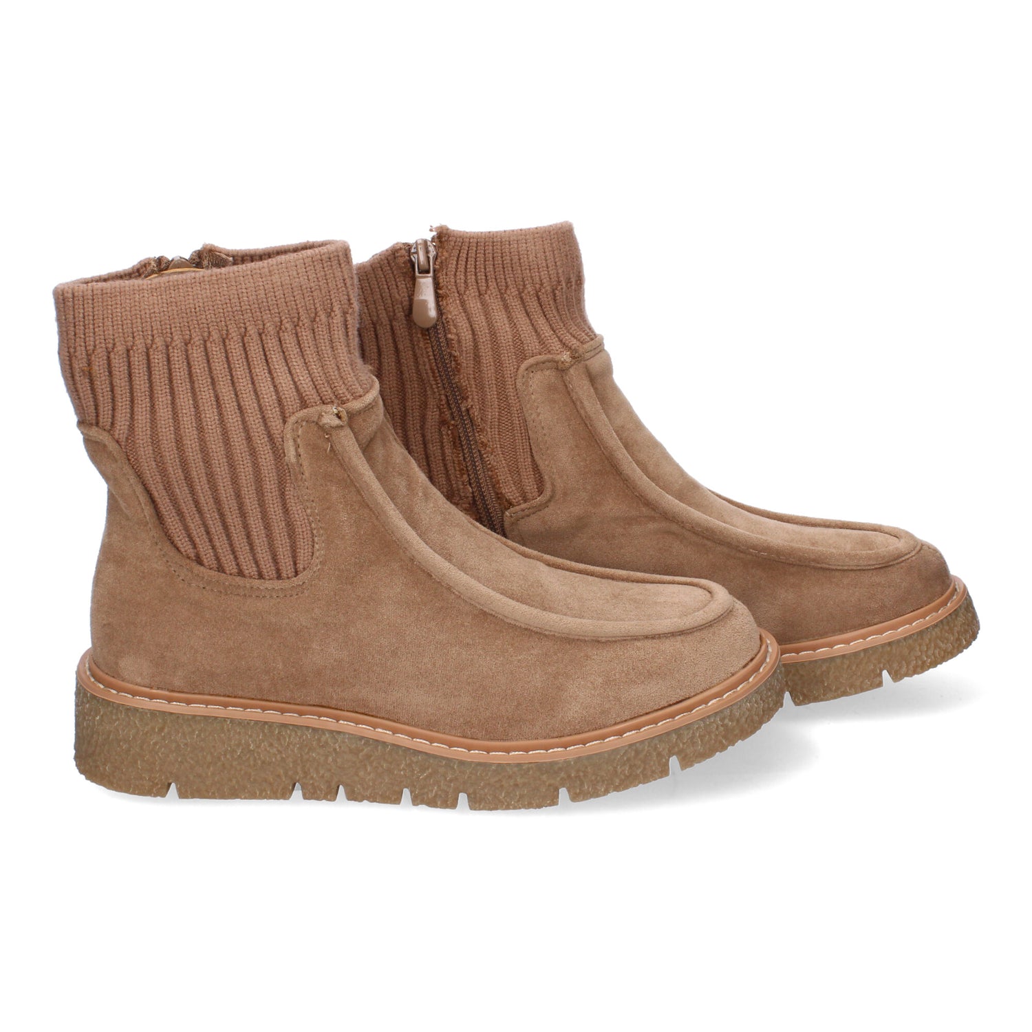 Botines Kaki Mujer con Tejido Elástico