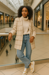 Zapatilla Balnco Dorado