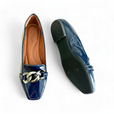 Bailarinas Azul Charol lateral