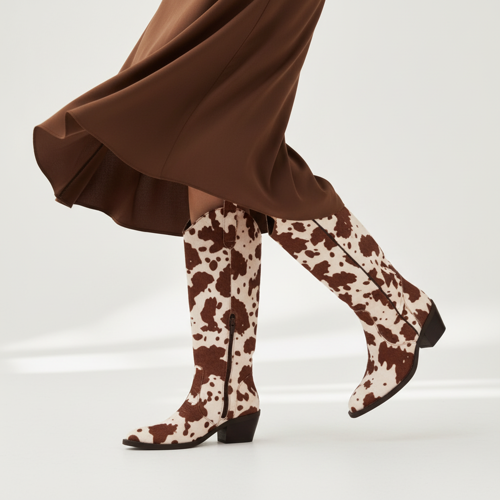 Botas vaca marrón - Tres cuartos falda