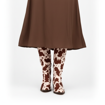 Botas vaca marrón - Vista frontal falda