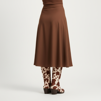 Botas vaca marrón - Vista posterior falda