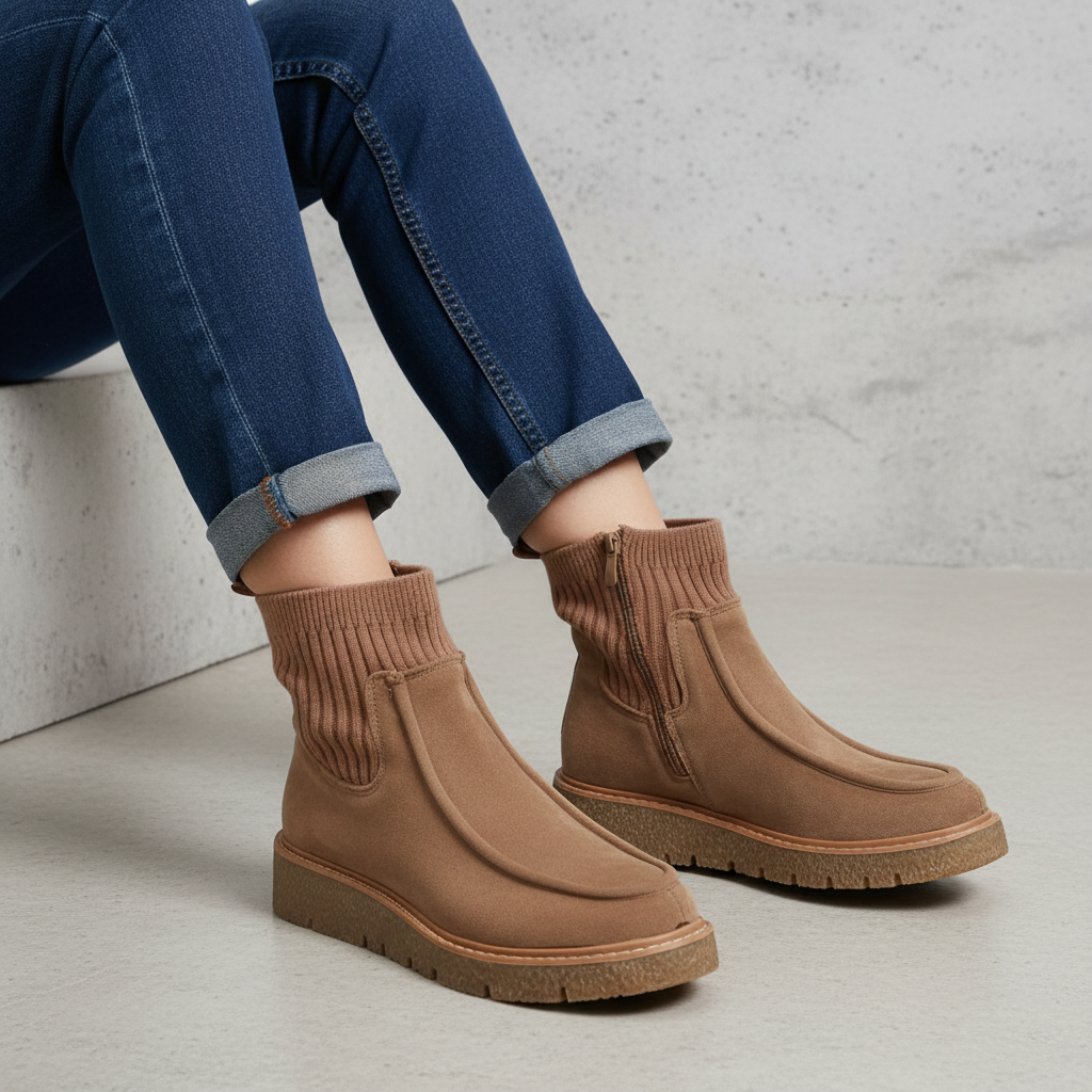 Botines kaki - Piernas extendidas