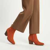 Botines naranjas - Tres cuartos marrones