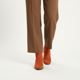 Botines naranjas - Vista frontal marrones