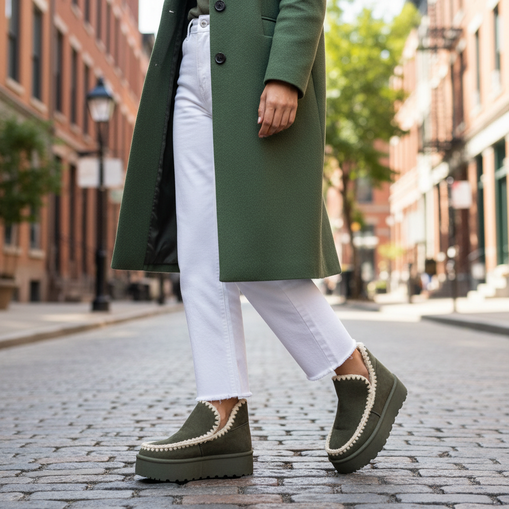 Botines verdes - Tres cuartos calle