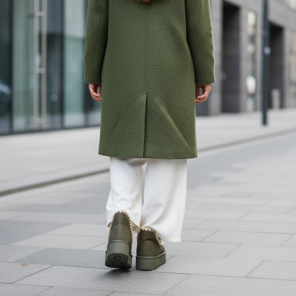 Botines verdes - Vista posterior calle