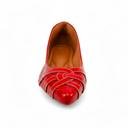 Detalle charol y cocodrilo - Bailarinas LUJO