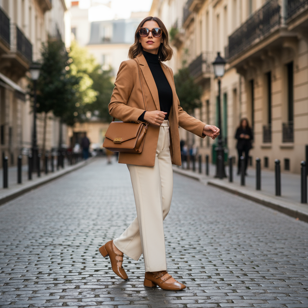 Mujer caminando con merceditas