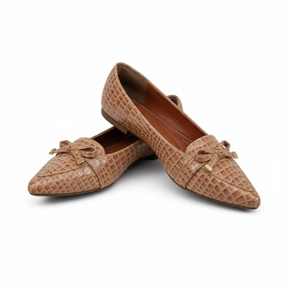 Par completo - Bailarinas Croco BEIGE