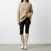 Vista frontal botas beige